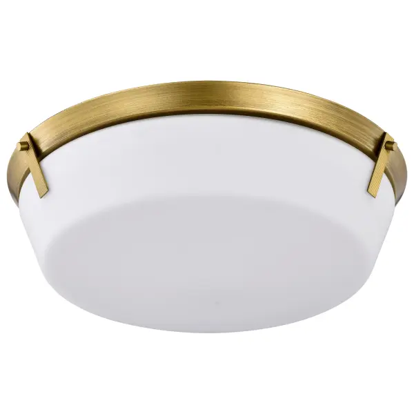 Rowen 4-Light Flush Mount in Natural Brass with Etched White Glass - Image 6