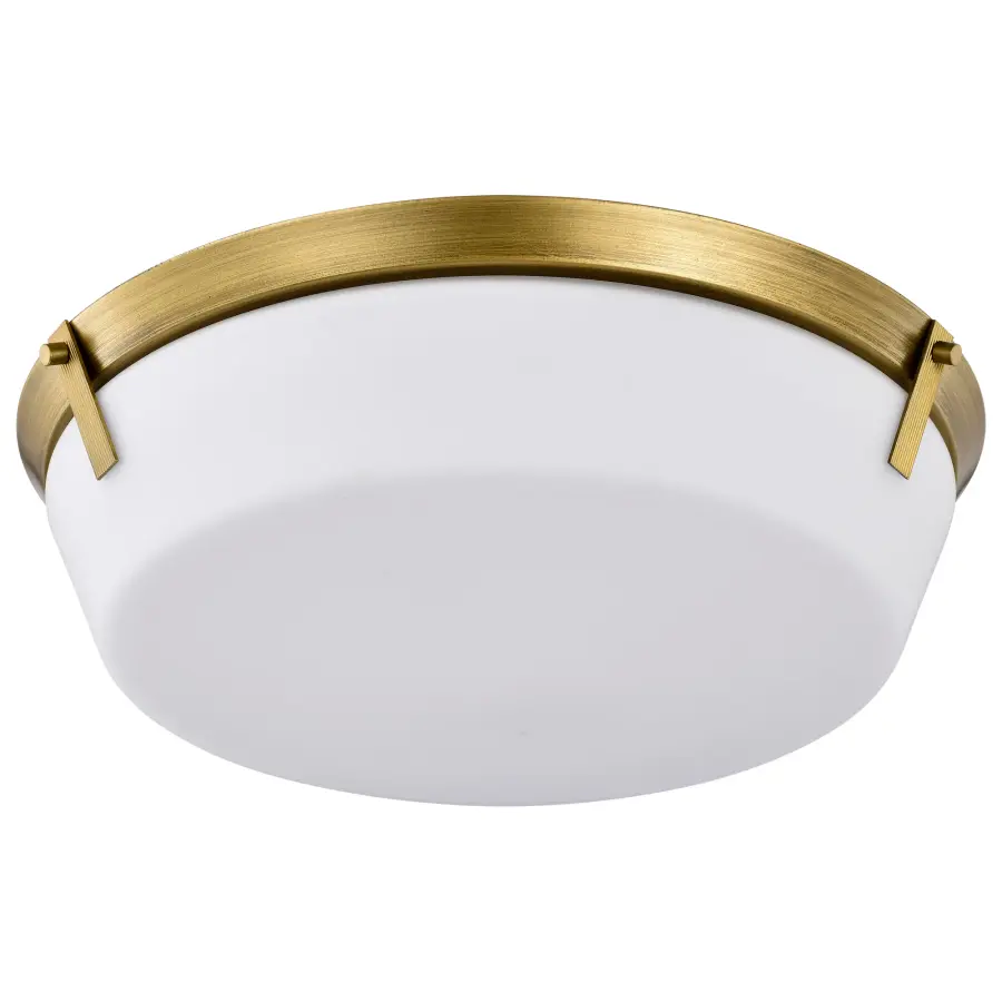 Rowen 4-Light Flush Mount in Natural Brass with Etched White Glass - Image 6