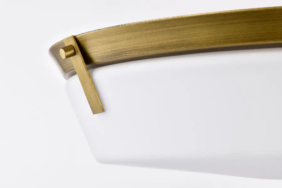 Rowen 4-Light Flush Mount in Natural Brass with Etched White Glass - Image 9