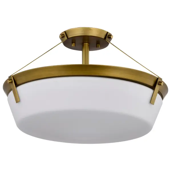 Rowen 4-Light Semi-Flush Mount in Natural Brass - Image 1