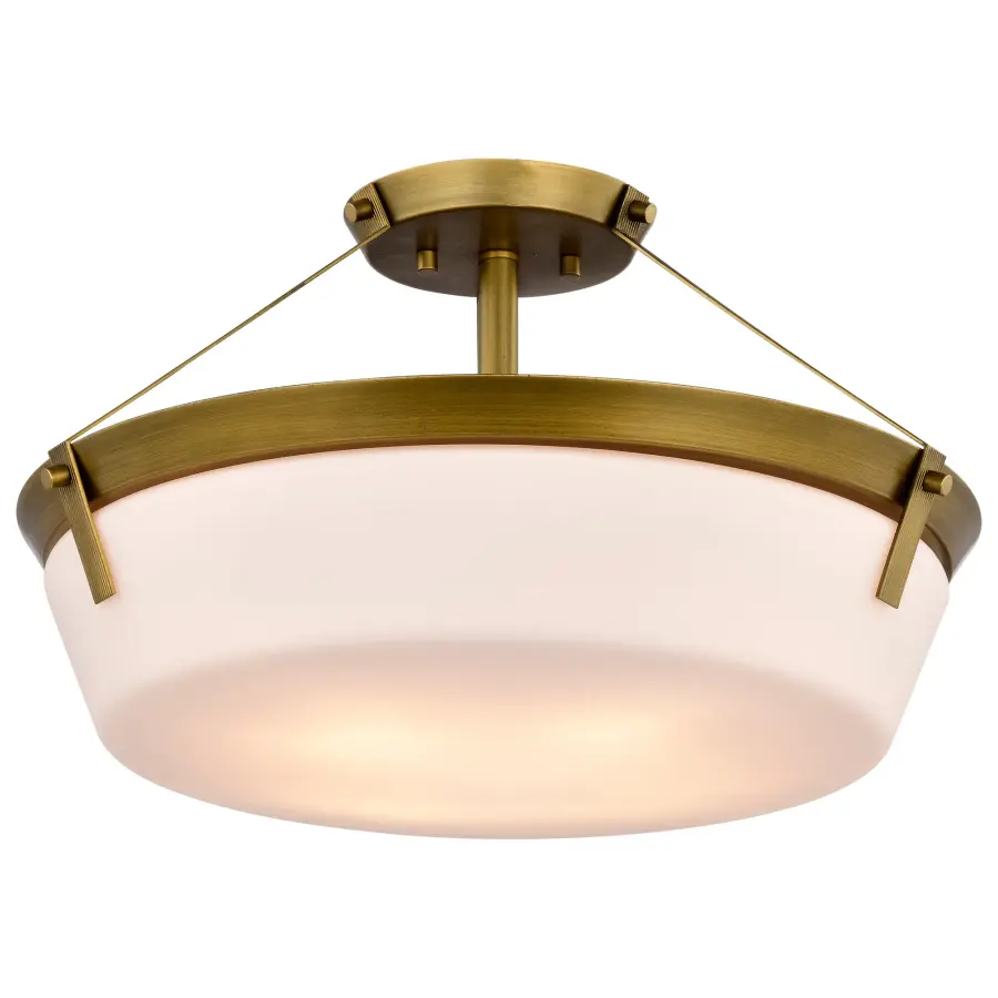 Rowen 4-Light Semi-Flush Mount in Natural Brass - Image 2