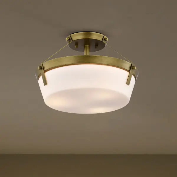 Rowen 4-Light Semi-Flush Mount in Natural Brass - Image 12