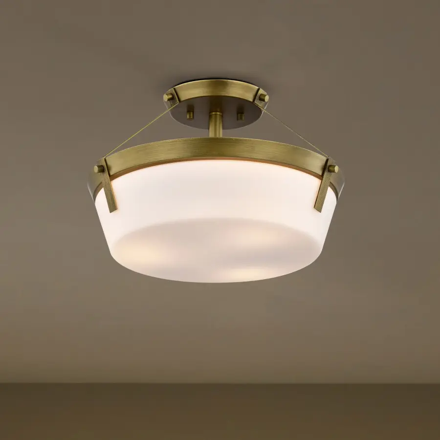 Rowen 4-Light Semi-Flush Mount in Natural Brass - Image 12