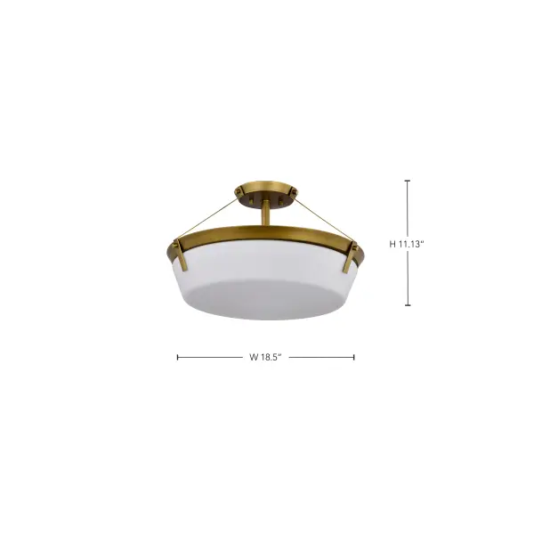 Rowen 4-Light Semi-Flush Mount in Natural Brass - Image 13