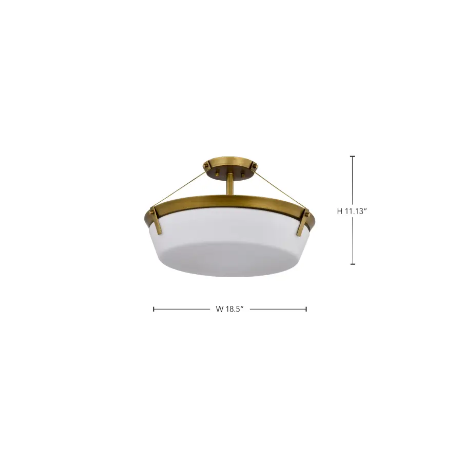 Rowen 4-Light Semi-Flush Mount in Natural Brass - Image 13