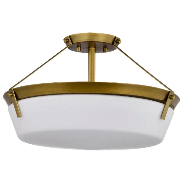 Rowen 4-Light Semi-Flush Mount in Natural Brass - Image 3