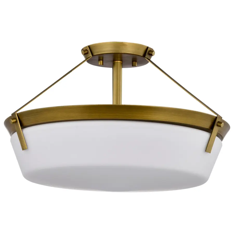 Rowen 4-Light Semi-Flush Mount in Natural Brass - Image 3