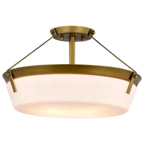 Rowen 4-Light Semi-Flush Mount in Natural Brass - Image 4