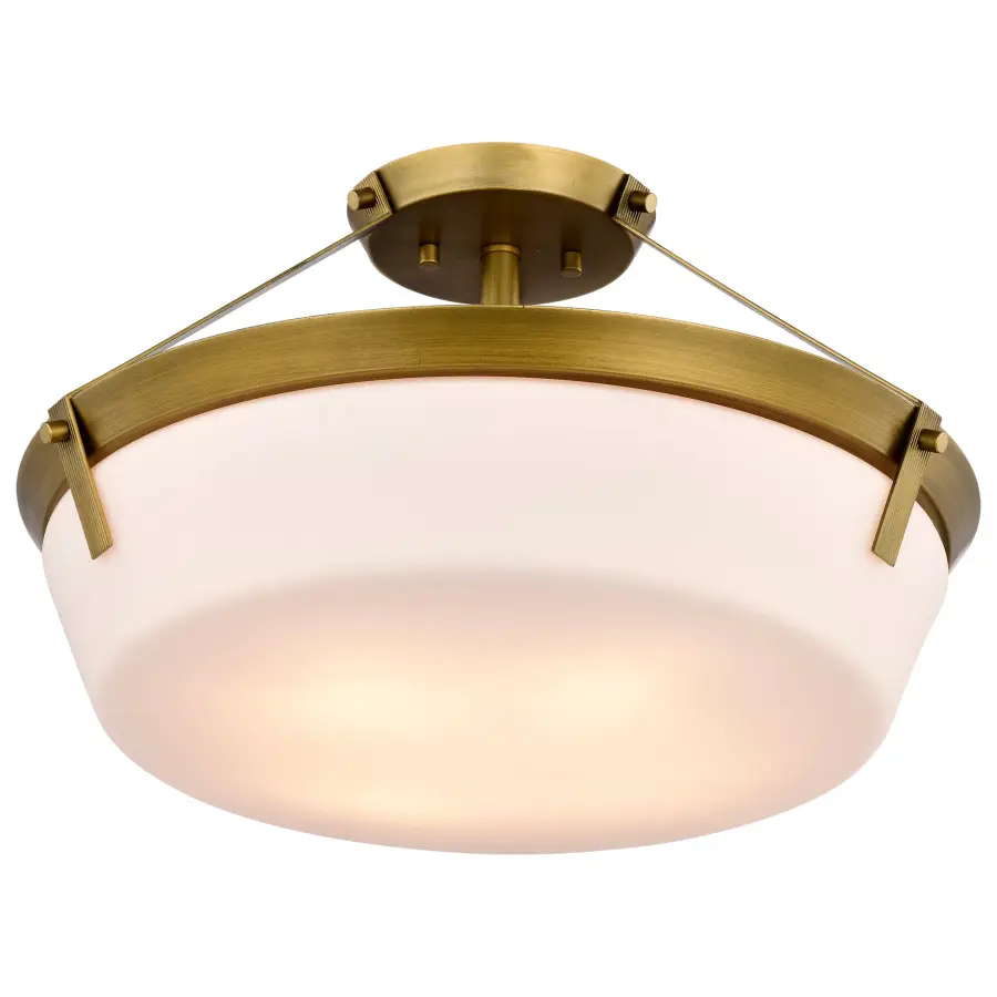 Rowen 4-Light Semi-Flush Mount in Natural Brass - Image 6