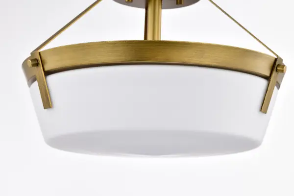 Rowen 3-Light Semi Flush Mount in Natural Brass - Image 11