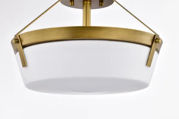 Rowen 3-Light Semi Flush Mount in Natural Brass - Image 12