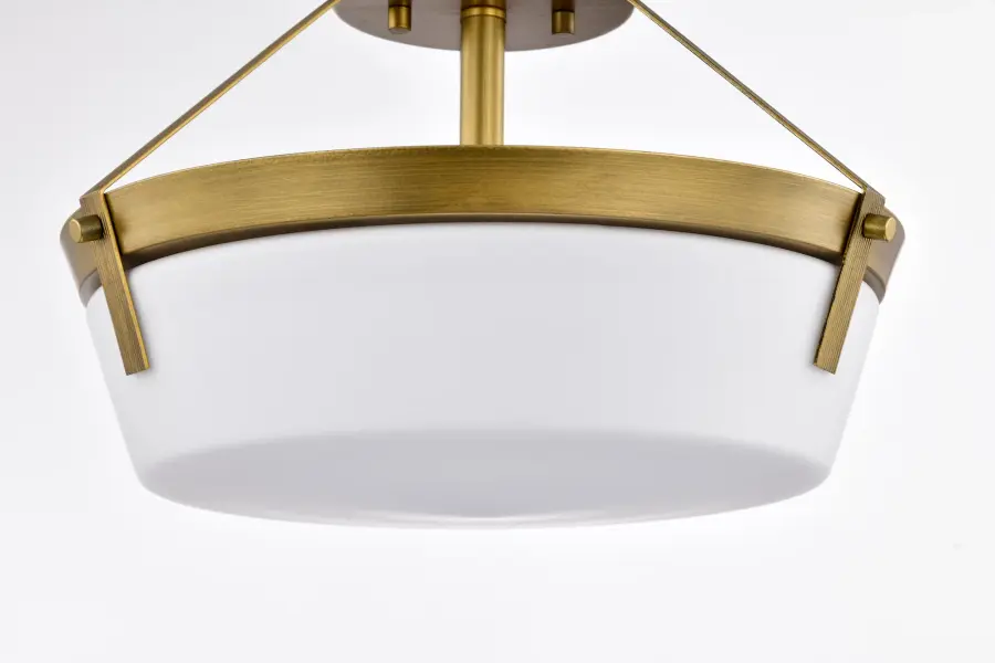 Rowen 3-Light Semi Flush Mount in Natural Brass - Image 12