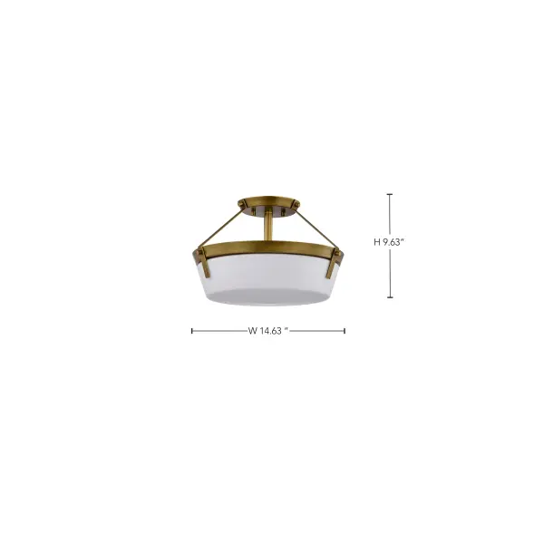 Rowen 3-Light Semi Flush Mount in Natural Brass - Image 16