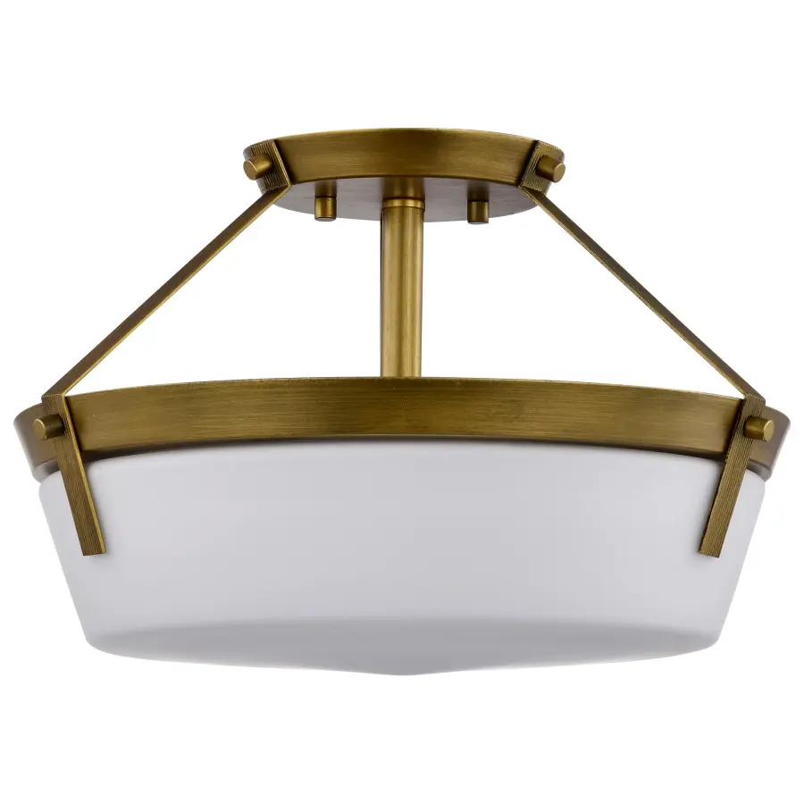 Rowen 3-Light Semi Flush Mount in Natural Brass - Image 3