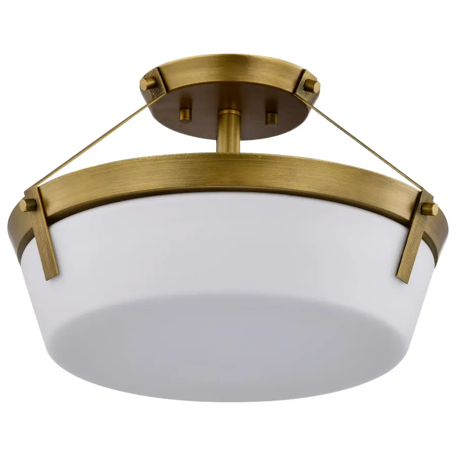 Rowen 3-Light Semi Flush Mount in Natural Brass - Image 5