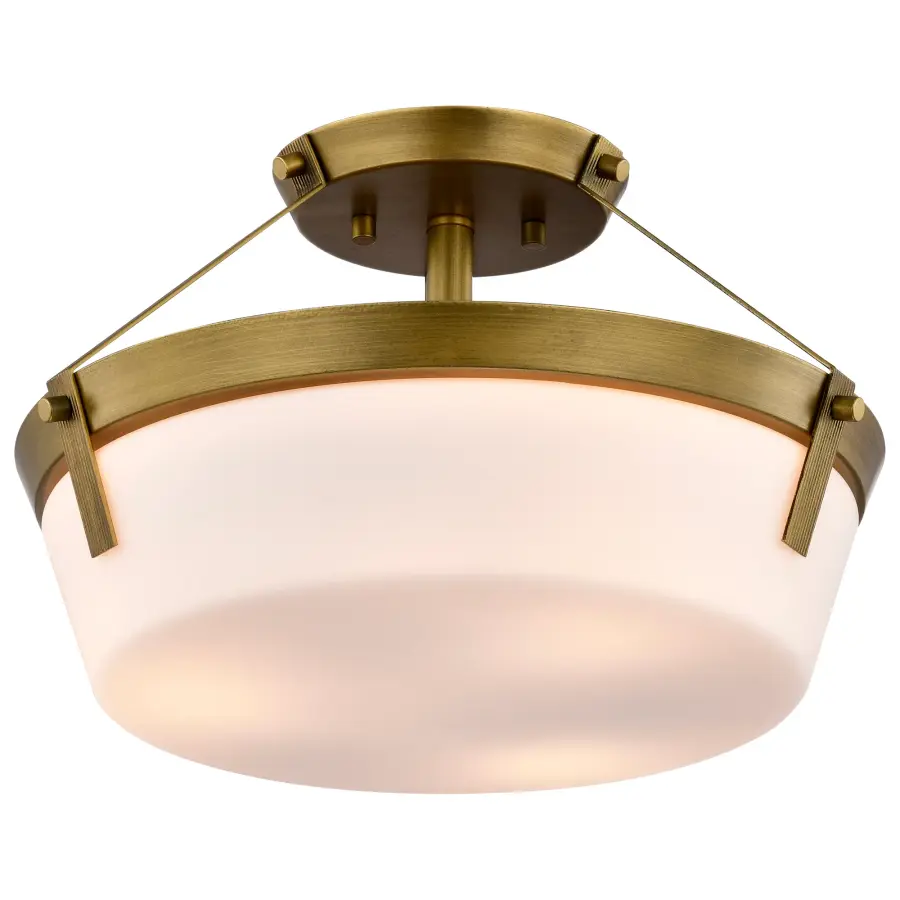 Rowen 3-Light Semi Flush Mount in Natural Brass - Image 6
