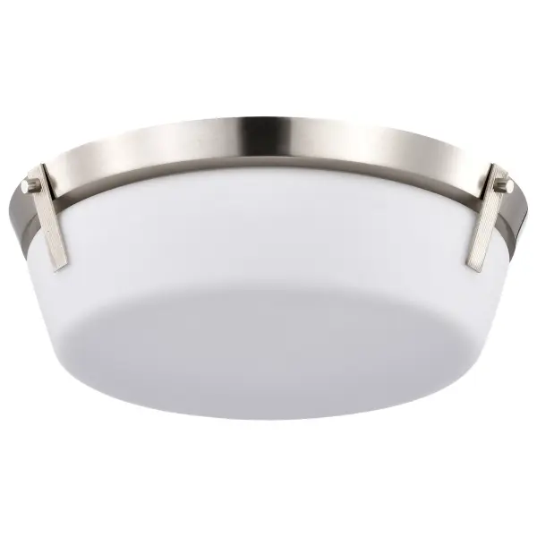 Rowen 3-Light Flush Mount in Brushed Nickel with Etched White Glass - Image 1