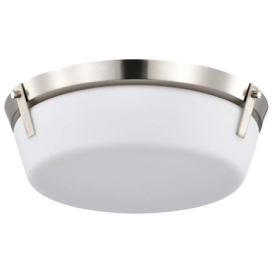 Rowen 3-Light Flush Mount in Brushed Nickel with Etched White Glass - Image 1