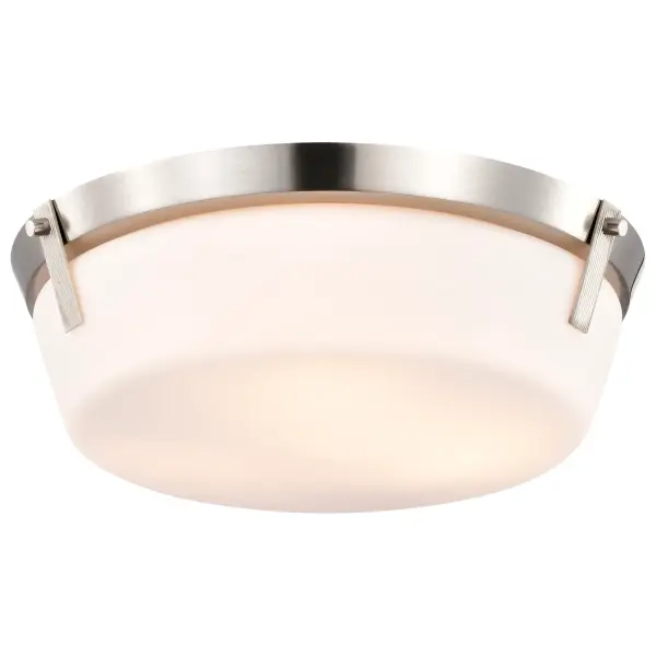 Rowen 3-Light Flush Mount in Brushed Nickel with Etched White Glass - Image 2