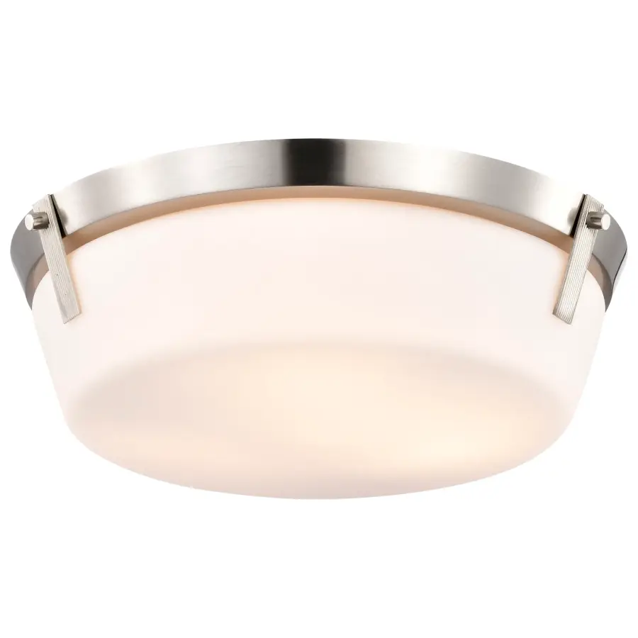 Rowen 3-Light Flush Mount in Brushed Nickel with Etched White Glass - Image 2