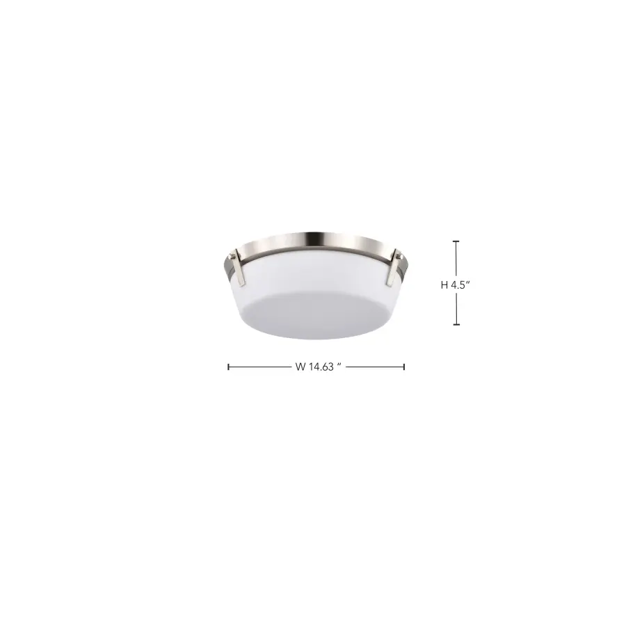 Rowen 3-Light Flush Mount in Brushed Nickel with Etched White Glass - Image 14
