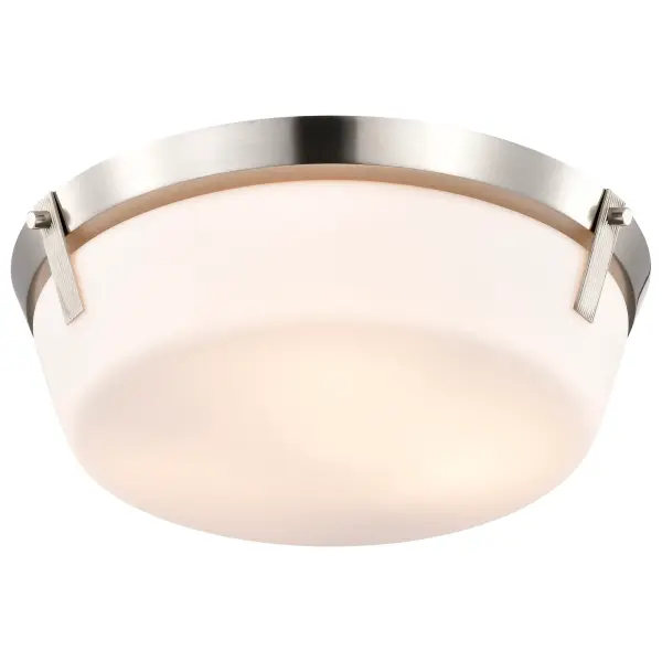Rowen 3-Light Flush Mount in Brushed Nickel with Etched White Glass - Image 4