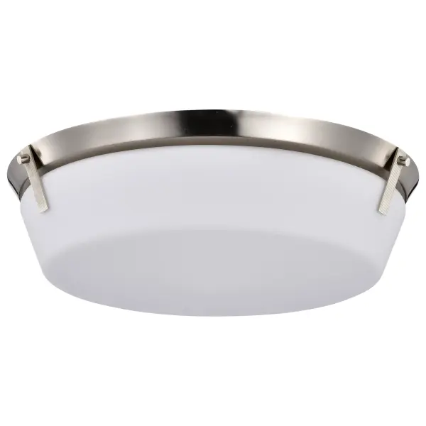 Rowen 4-Light Flush Mount in Brushed Nickel with Etched White Glass - Image 1