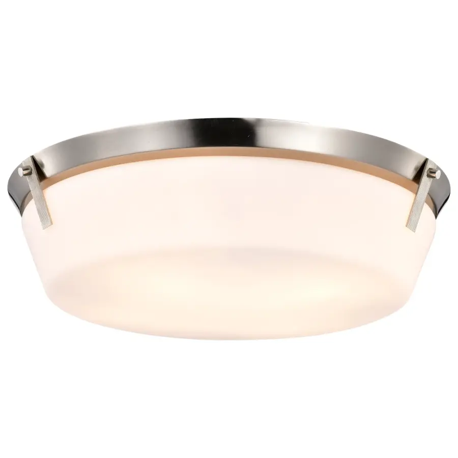 Rowen 4-Light Flush Mount in Brushed Nickel with Etched White Glass - Image 2