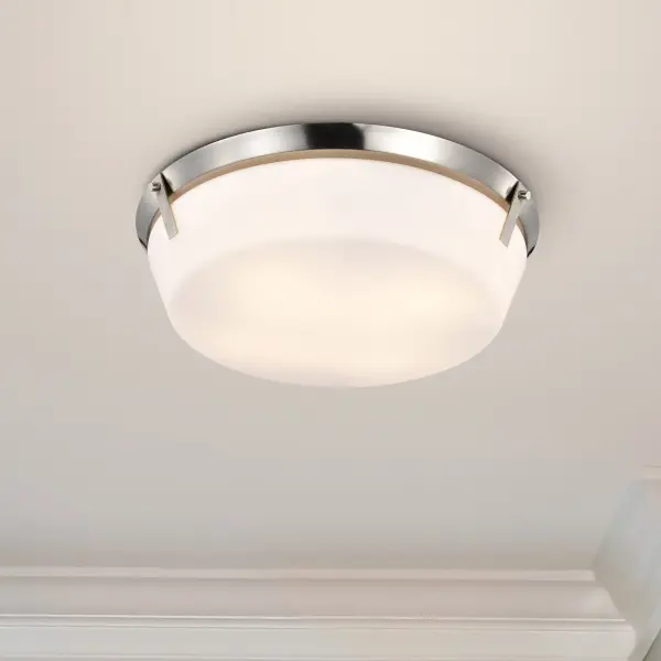 Rowen 4-Light Flush Mount in Brushed Nickel with Etched White Glass - Image 13