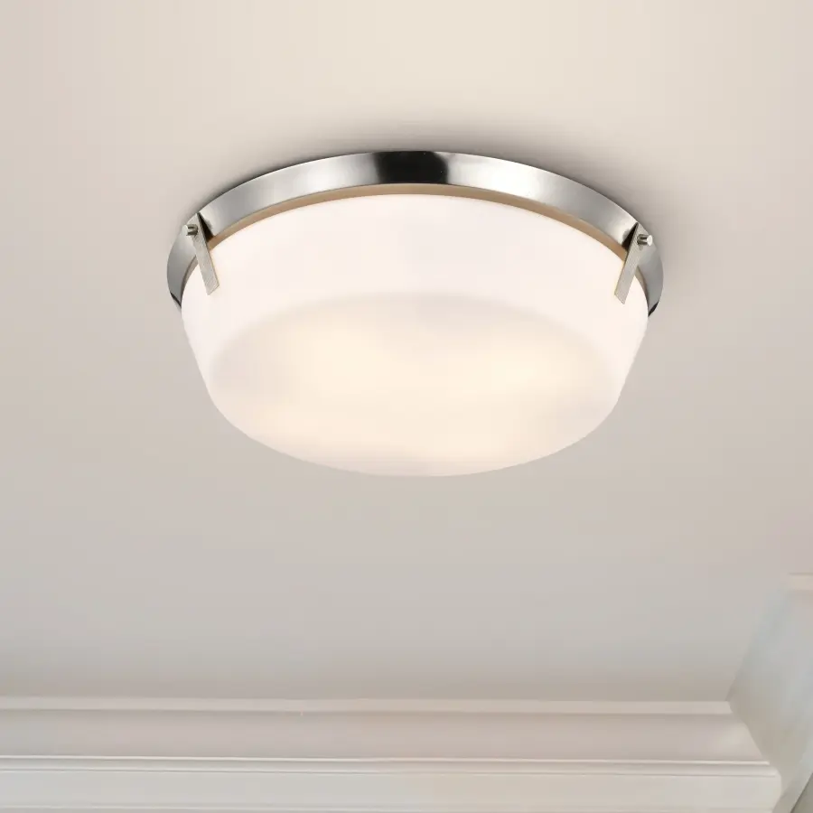 Rowen 4-Light Flush Mount in Brushed Nickel with Etched White Glass - Image 13