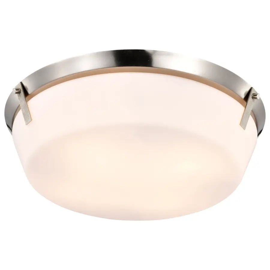 Rowen 4-Light Flush Mount in Brushed Nickel with Etched White Glass - Image 6