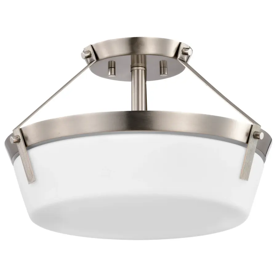 Rowen 3-Light Semi-Flush Mount in Brushed Nickel - Image 1