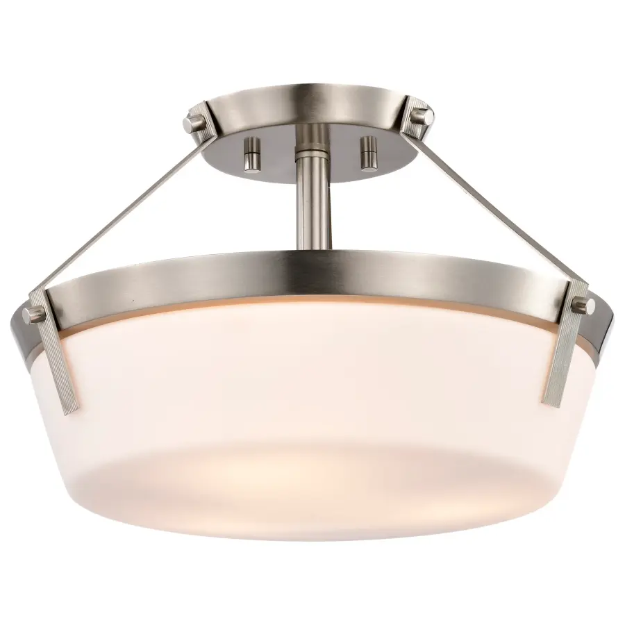 Rowen 3-Light Semi-Flush Mount in Brushed Nickel - Image 2