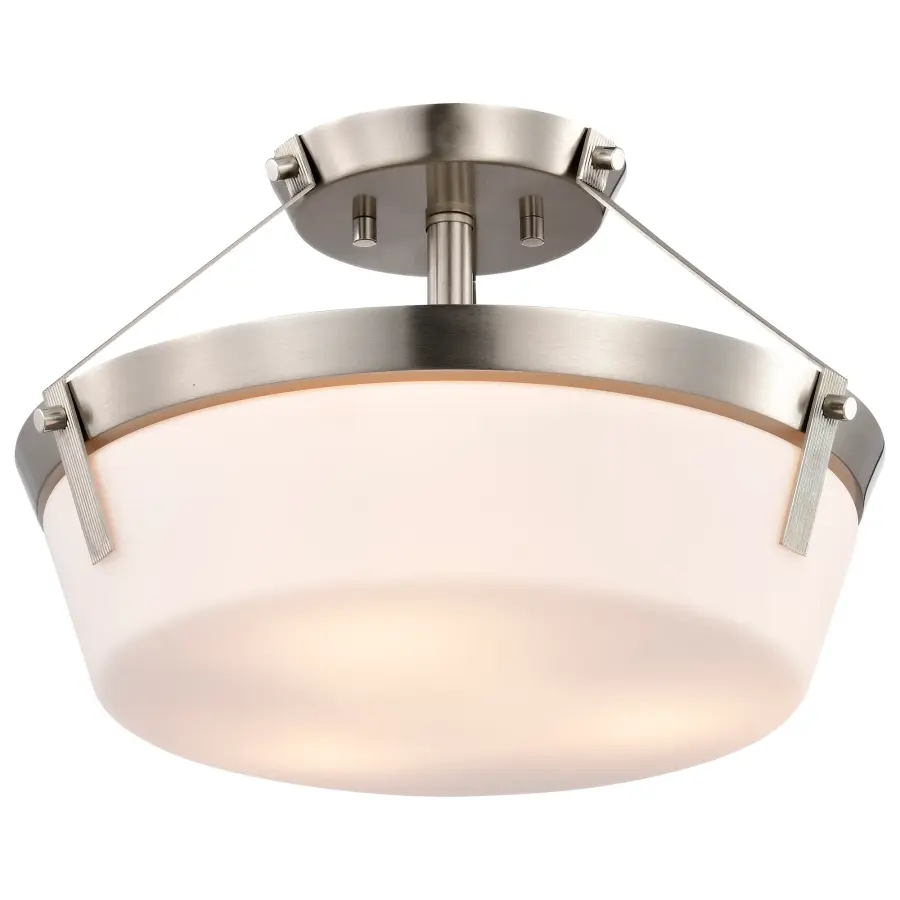 Rowen 3-Light Semi-Flush Mount in Brushed Nickel - Image 4