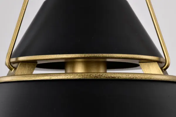 Adina 1-Light Medium Pendant in Matte Black and Natural Brass - Image 11