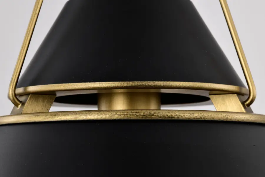 Adina 1-Light Medium Pendant in Matte Black and Natural Brass - Image 11