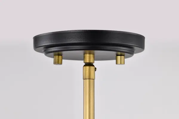 Adina 1-Light Medium Pendant in Matte Black and Natural Brass - Image 7