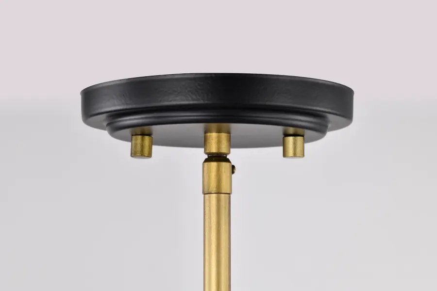 Adina 1-Light Medium Pendant in Matte Black and Natural Brass - Image 7