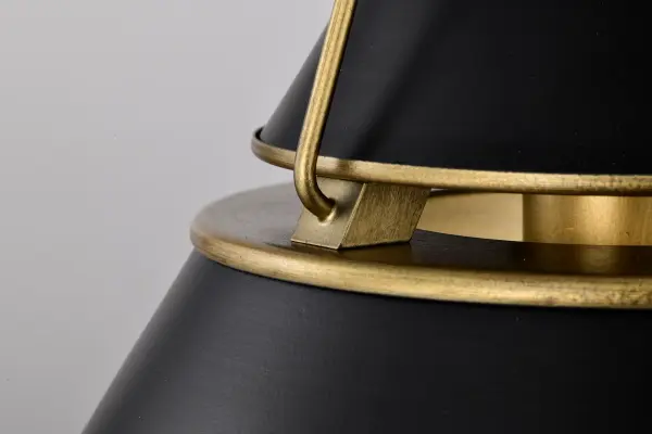 Adina 1-Light Medium Pendant in Matte Black and Natural Brass - Image 10
