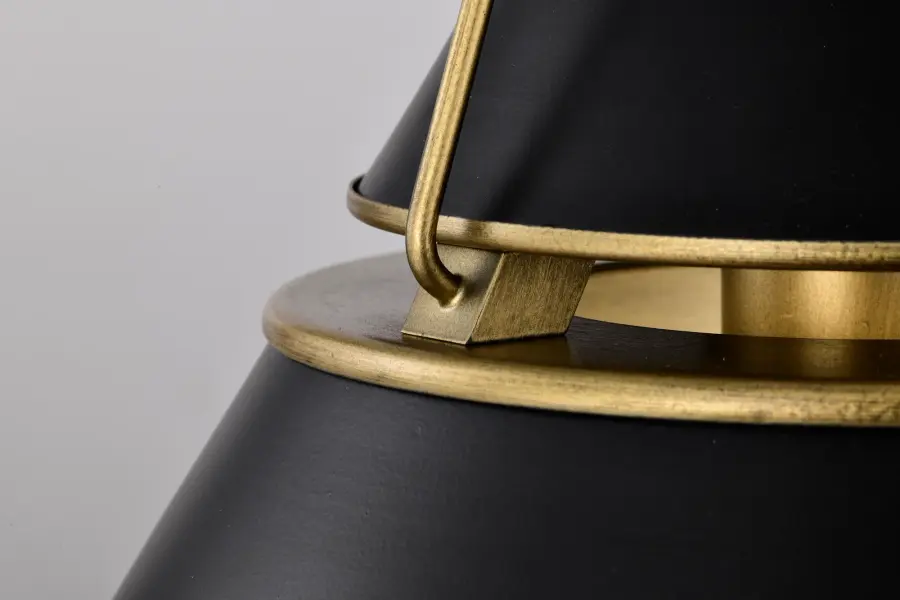 Adina 1-Light Medium Pendant in Matte Black and Natural Brass - Image 10