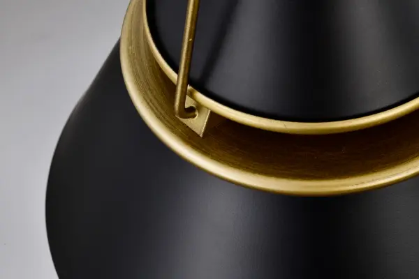 Adina Small Pendant Light in Matte Black and Natural Brass - Image 11