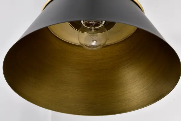 Adina Small Pendant Light in Matte Black and Natural Brass - Image 12