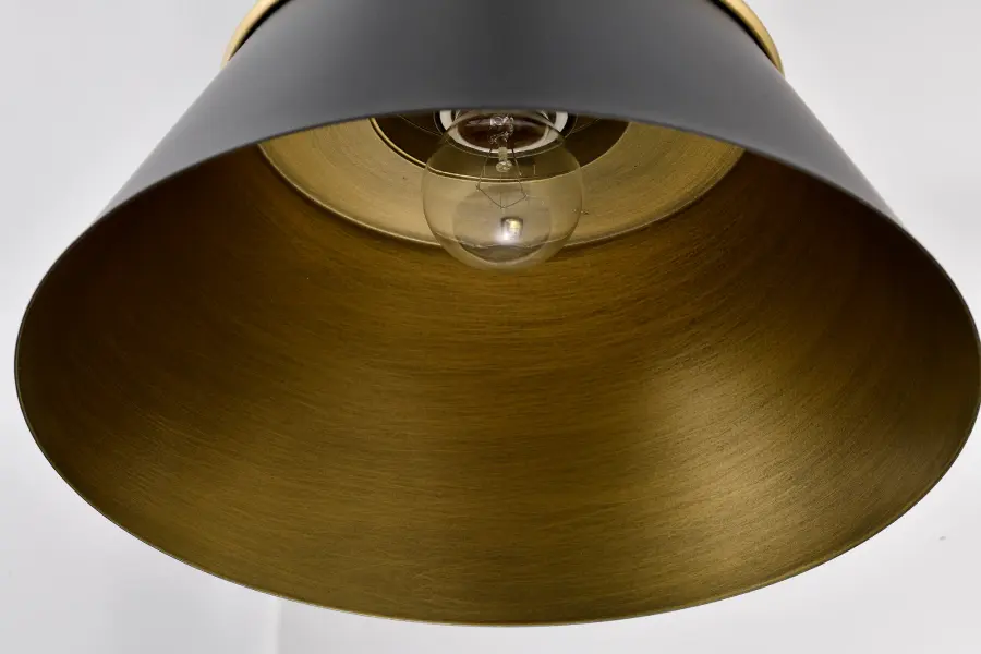 Adina Small Pendant Light in Matte Black and Natural Brass - Image 12