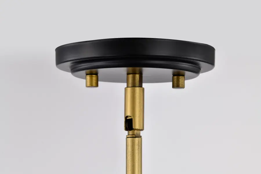 Adina Small Pendant Light in Matte Black and Natural Brass - Image 10