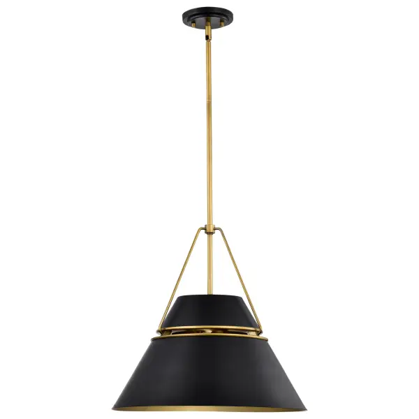 Adina 3-Light Large Pendant in Matte Black and Natural Brass - Image 5