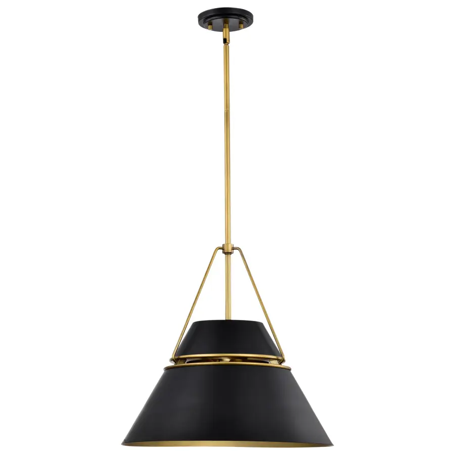 Adina 3-Light Large Pendant in Matte Black and Natural Brass - Image 5