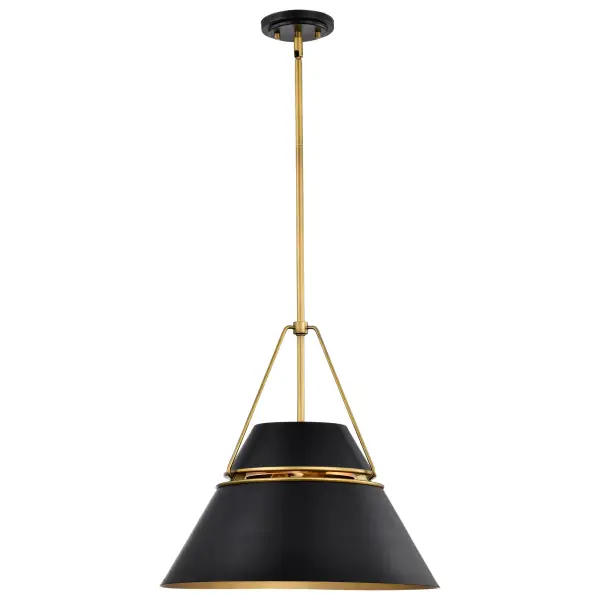 Adina 3-Light Large Pendant in Matte Black and Natural Brass - Image 6