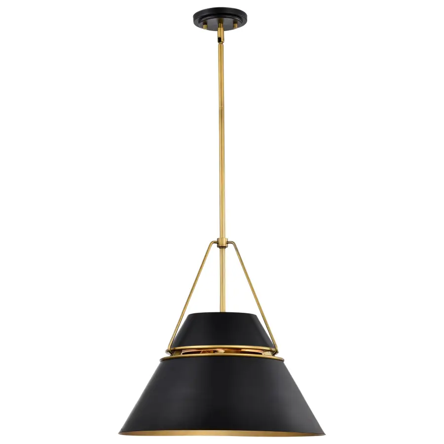 Adina 3-Light Large Pendant in Matte Black and Natural Brass - Image 6