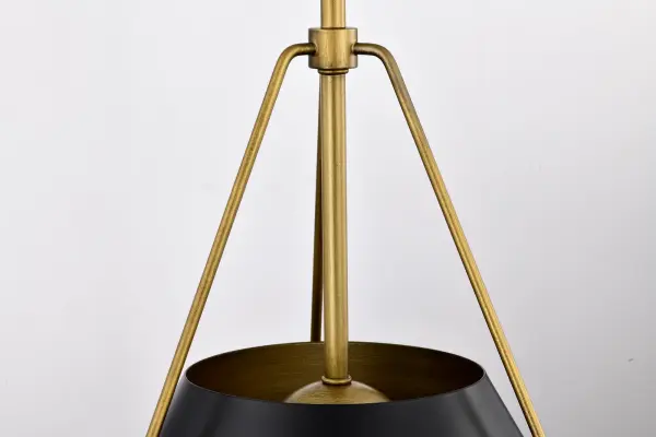 Adina 3-Light Large Pendant in Matte Black and Natural Brass - Image 8