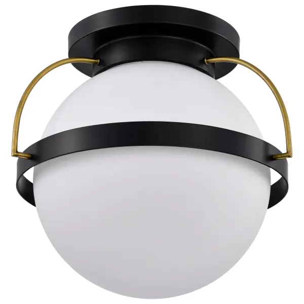 Lakeshore Large Flush Mount - Matte Black & Natural Brass - Image 1